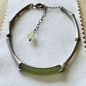 Hetian Jade S925 Sterling Silver Bamboo Bracelet